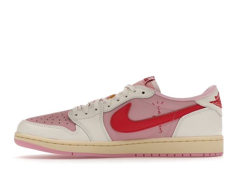 Jordan Air Jordan 1 Retro Low OG SP Travis Scott -- Sail / Tropical Pink —  — view 3